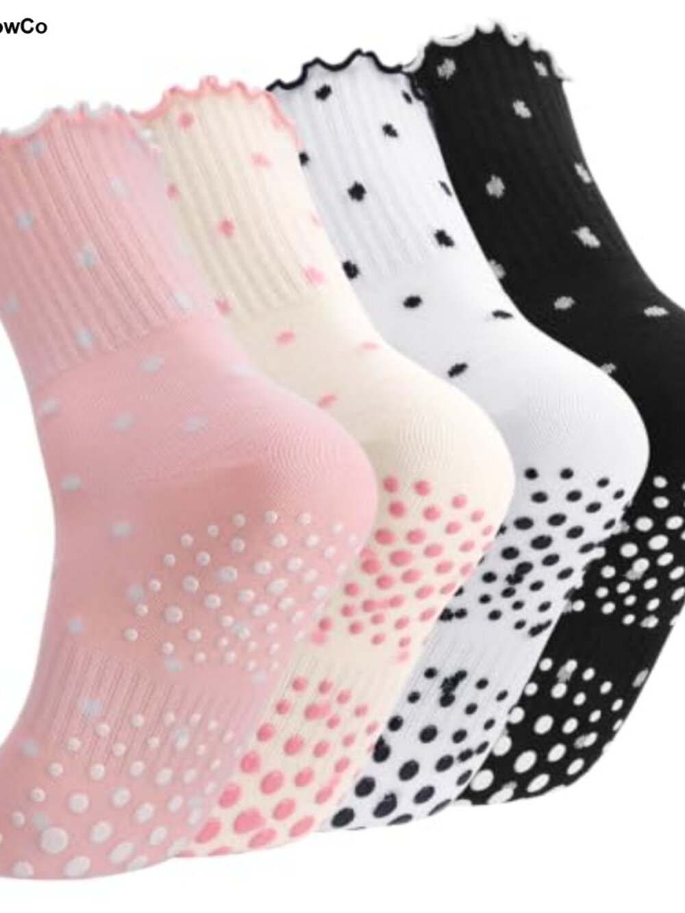 Ruffle Cotton Grippy Yoga Socks for Women Pilates Barre